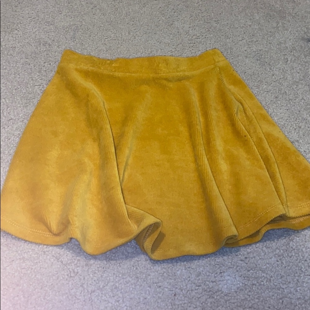Yellow forever 21 corduroy skirt